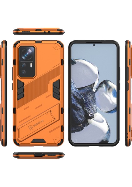 Xiaomi 12T/12T Pro/redmi K50 Ultra Için Sert Pc Tpu Hibrit Düşme Önleyici Stand Telefon Kılıfı - Turuncu (Yurt Dışından) fiyatları