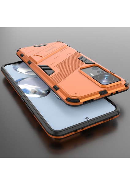 Xiaomi 12T/12T Pro/redmi K50 Ultra Için Sert Pc Tpu Hibrit Düşme Önleyici Stand Telefon Kılıfı - Turuncu (Yurt Dışından) indirimleri