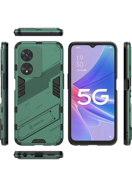 Oppo A97 5g Için Sert Pc Tpu Hibrit Düşme Önleyici Stand Telefon Kılıfı - Yeşil (Yurt Dışından) fiyatları