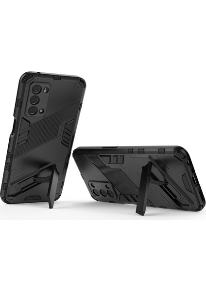 Oppo A54 5G/A74 5G/A93 5g/oneplus Nord N200 Için Sert Pc Tpu Hibrit Düşme Önleyici Stand Telefon Kılıfı - Siyah (Yurt Dışından) fırsatları