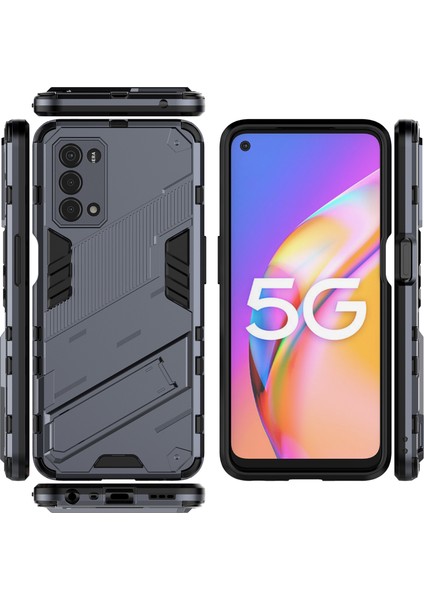 Oppo A54 5G/A74 5G/A93 5g/oneplus Nord N200 Için Sert Pc Tpu Hibrit Düşme Önleyici Stand Telefon Kılıfı - Gri (Yurt Dışından) fiyatları