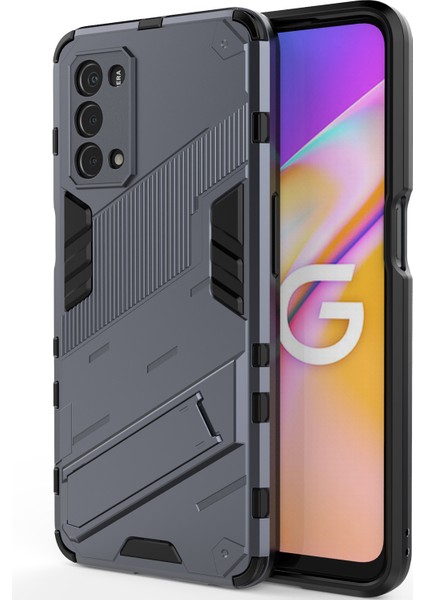 Oppo A54 5G/A74 5G/A93 5g/oneplus Nord N200 Için Sert Pc Tpu Hibrit Düşme Önleyici Stand Telefon Kılıfı - Gri (Yurt Dışından) modelleri