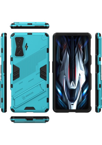 Xiaomi Poco F4 Gt /redmi K50 Gaming Için Sert Pc Tpu Hibrit Düşme Önleyici Stand Telefon Kılıfı - Mavi (Yurt Dışından)