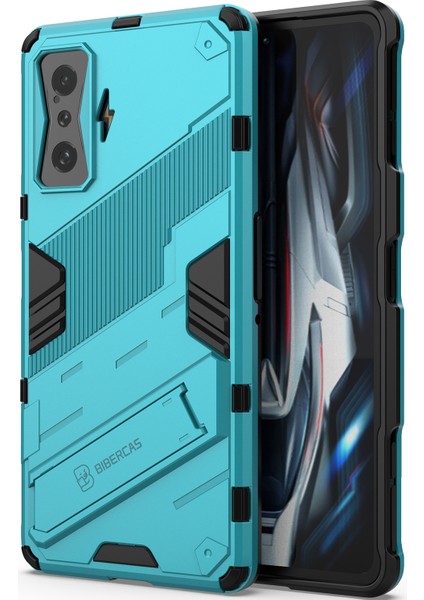 Xiaomi Poco F4 Gt /redmi K50 Gaming Için Sert Pc Tpu Hibrit Düşme Önleyici Stand Telefon Kılıfı - Mavi (Yurt Dışından)
