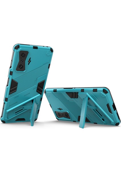 Xiaomi Poco F4 Gt /redmi K50 Gaming Için Sert Pc Tpu Hibrit Düşme Önleyici Stand Telefon Kılıfı - Mavi (Yurt Dışından)