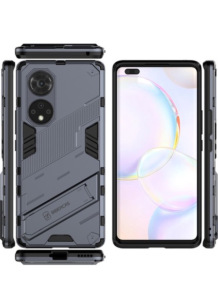 Huawei Nova 9 Pro /honor 50 Pro Için Sert Pc Tpu Hibrit Düşme Önleyici Stand Telefon Kılıfı - Gri (Yurt Dışından) fiyatları