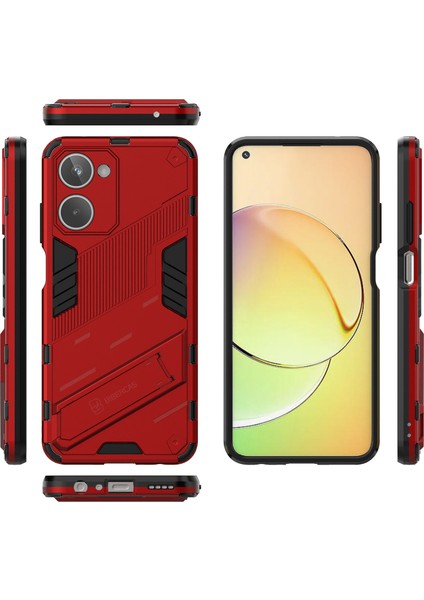 Realme 10 4g Için Sert Pc Tpu Hibrit Düşme Önleyici Stand Telefon Kılıfı - Kırmızı (Yurt Dışından) fiyatları