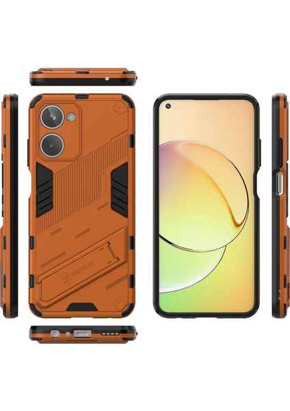 Realme 10 4g Için Sert Pc Tpu Hibrit Düşme Önleyici Stand Telefon Kılıfı - Turuncu (Yurt Dışından) fiyatları