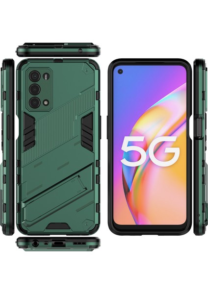 Oppo A54 5G/A74 5G/A93 5g/oneplus Nord N200 Için Sert Pc Tpu Hibrit Düşme Önleyici Stand Telefon Kılıfı - Yeşil (Yurt Dışından) fiyatları