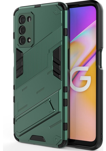 Oppo A54 5G/A74 5G/A93 5g/oneplus Nord N200 Için Sert Pc Tpu Hibrit Düşme Önleyici Stand Telefon Kılıfı - Yeşil (Yurt Dışından) modelleri