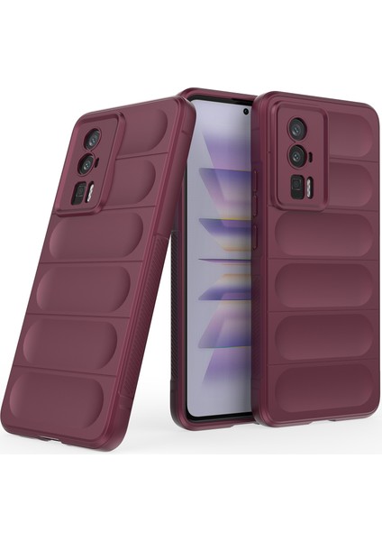 Xiaomi Redmi K60 / K60 Pro Için Yumuşak Tpu Kaymaz Telefon Kılıfı - Koyu Kırmızı (Yurt Dışından)