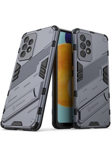 Samsung Galaxy A53 5g Için Sert Pc Tpu Hibrit Düşme Önleyici Stand Telefon Kılıfı - Gri (Yurt Dışından)