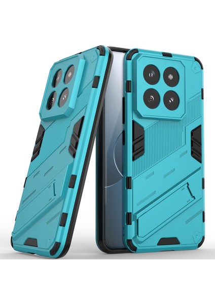Xiaomi 14 Pro Için Sert Pc Tpu Hibrit Düşme Önleyici Stand Telefon Kılıfı - Mavi (Yurt Dışından)