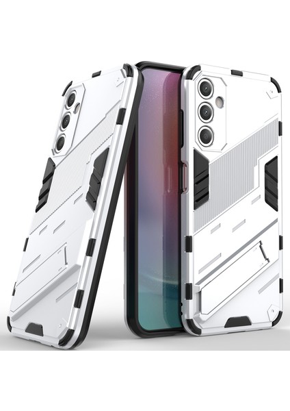 Samsung Galaxy A25 Için Sert Pc Tpu Hibrit Düşme Önleyici Stand Telefon Kılıfı - Beyaz (Yurt Dışından)