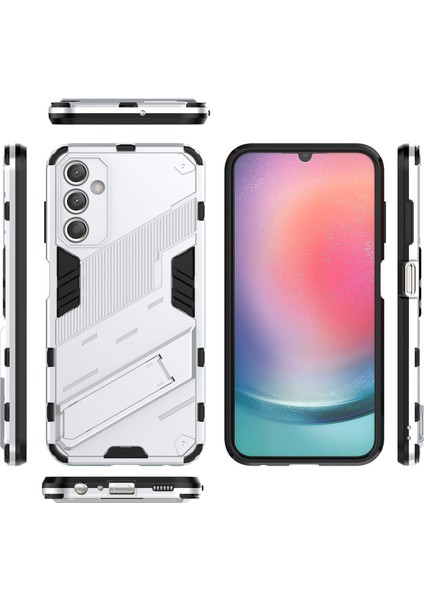 Samsung Galaxy A25 Için Sert Pc Tpu Hibrit Düşme Önleyici Stand Telefon Kılıfı - Beyaz (Yurt Dışından)