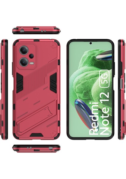 Xiaomi Poco X5 /redmi Note 12 5g Için Sert Pc Tpu Hibrit Düşme Önleyici Stand Telefon Kılıfı - Sıcak Pembe (Yurt Dışından)