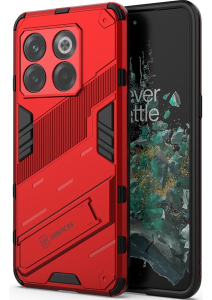 Oneplus 10T Için Sert Pc Tpu Hibrit Düşme Önleyici Stand Telefon Kılıfı - Kırmızı (Yurt Dışından) modelleri