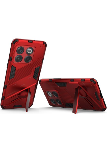 Oneplus 10T Için Sert Pc Tpu Hibrit Düşme Önleyici Stand Telefon Kılıfı - Kırmızı (Yurt Dışından) fırsatları