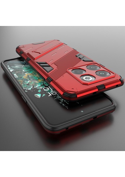 Oneplus 10T Için Sert Pc Tpu Hibrit Düşme Önleyici Stand Telefon Kılıfı - Kırmızı (Yurt Dışından) indirimleri
