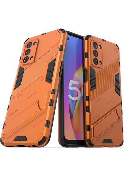 Oppo A54 5G/A74 5G/A93 5g/oneplus Nord N200 Için Sert Pc Tpu Hibrit Düşme Önleyici Stand Telefon Kılıfı - Turuncu (Yurt Dışından) fiyatları