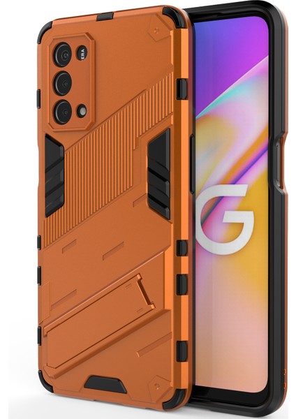 Oppo A54 5G/A74 5G/A93 5g/oneplus Nord N200 Için Sert Pc Tpu Hibrit Düşme Önleyici Stand Telefon Kılıfı - Turuncu (Yurt Dışından) modelleri