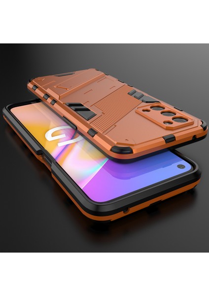 Oppo A54 5G/A74 5G/A93 5g/oneplus Nord N200 Için Sert Pc Tpu Hibrit Düşme Önleyici Stand Telefon Kılıfı - Turuncu (Yurt Dışından) indirimleri