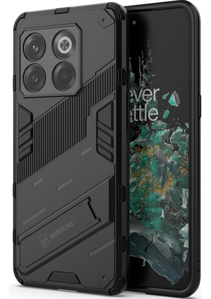 Oneplus 10T Için Sert Pc Tpu Hibrit Düşme Önleyici Stand Telefon Kılıfı - Siyah (Yurt Dışından) modelleri