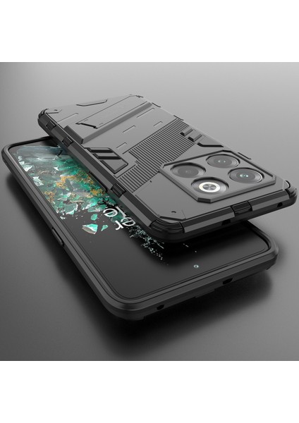 Oneplus 10T Için Sert Pc Tpu Hibrit Düşme Önleyici Stand Telefon Kılıfı - Siyah (Yurt Dışından) indirimleri