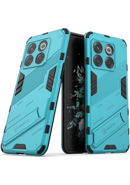 Oneplus 10T Için Sert Pc Tpu Hibrit Düşme Önleyici Stand Telefon Kılıfı - Mavi (Yurt Dışından)