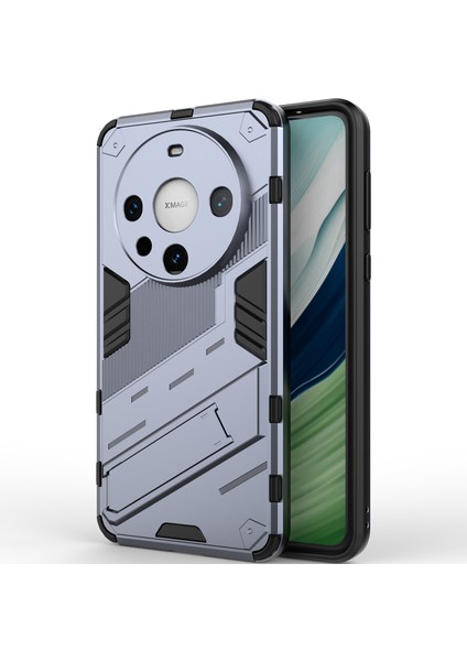 Huawei Mate 60 Pro/mate 60 Pro+ Için Sert Pc Tpu Hibrit Düşme Önleyici Stand Telefon Kılıfı - Gri (Yurt Dışından)