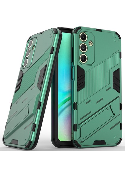 Samsung Galaxy A15 5g/4g Için Sert Pc Tpu Hibrit Düşme Önleyici Stand Telefon Kılıfı - Yeşil (Yurt Dışından)
