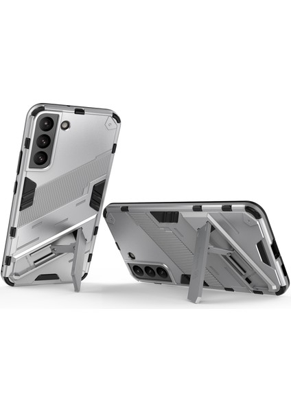Samsung Galaxy S22+ 5g Için Sert Pc Tpu Hibrit Düşme Önleyici Stand Telefon Kılıfı - Beyaz (Yurt Dışından)