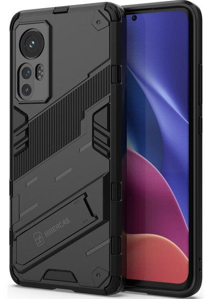 Xiaomi 12 / 12S / 12X Için Sert Pc Tpu Hibrit Düşme Önleyici Stand Telefon Kılıfı - Siyah (Yurt Dışından) modelleri