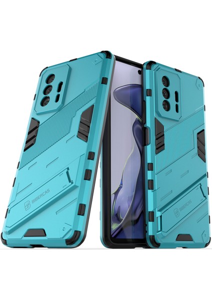 Xiaomi 11T / 11T Pro Için Sert Pc Tpu Hibrit Düşme Önleyici Stand Telefon Kılıfı - Mavi (Yurt Dışından) fiyatları