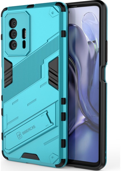 Xiaomi 11T / 11T Pro Için Sert Pc Tpu Hibrit Düşme Önleyici Stand Telefon Kılıfı - Mavi (Yurt Dışından) modelleri