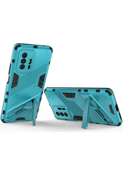 Xiaomi 11T / 11T Pro Için Sert Pc Tpu Hibrit Düşme Önleyici Stand Telefon Kılıfı - Mavi (Yurt Dışından) fırsatları