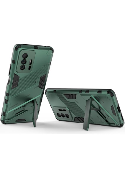 Xiaomi 11T / 11T Pro Için Sert Pc Tpu Hibrit Düşme Önleyici Stand Telefon Kılıfı - Yeşil (Yurt Dışından) fırsatları