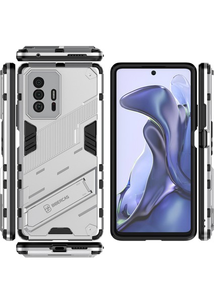 Xiaomi 11T / 11T Pro Için Sert Pc Tpu Hibrit Düşme Önleyici Stand Telefon Kılıfı - Beyaz (Yurt Dışından) fiyatları