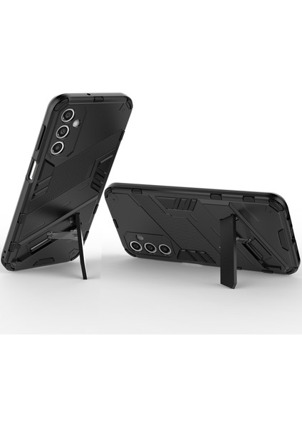 Samsung Galaxy A24 4g Için Sert Pc Tpu Hibrit Düşme Önleyici Stand Telefon Kılıfı - Siyah (Yurt Dışından)