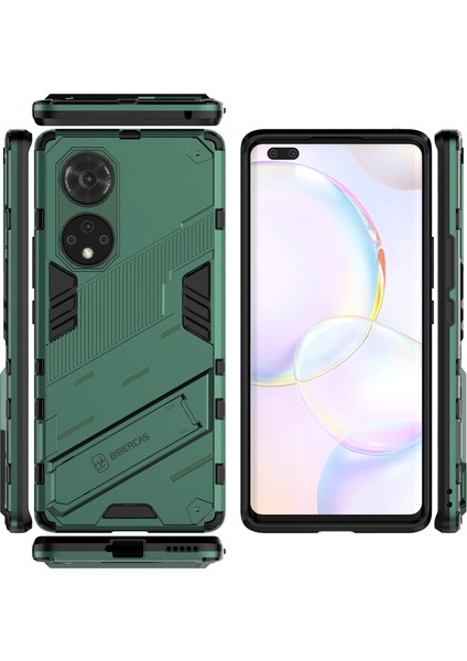 Huawei Nova 9 Pro /honor 50 Pro Için Sert Pc Tpu Hibrit Düşme Önleyici Stand Telefon Kılıfı - Yeşil (Yurt Dışından) fiyatları