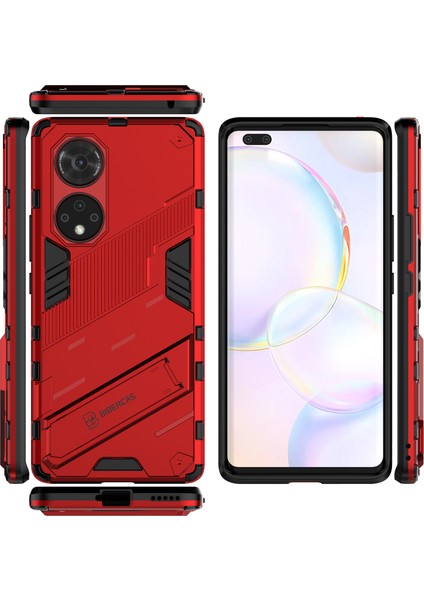 Huawei Nova 9 Pro /honor 50 Pro Için Sert Pc Tpu Hibrit Düşme Önleyici Stand Telefon Kılıfı - Kırmızı (Yurt Dışından) fiyatları