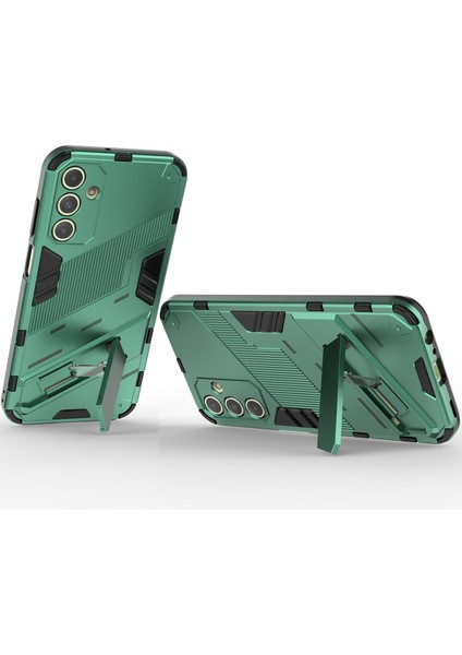 Samsung Galaxy A15 5g/4g Için Sert Pc Tpu Hibrit Düşme Önleyici Stand Telefon Kılıfı - Yeşil (Yurt Dışından)