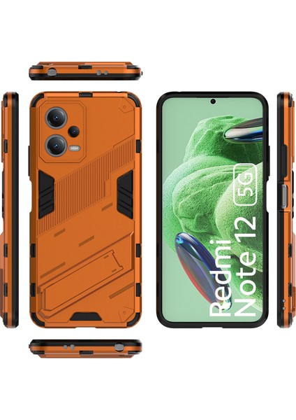 Xiaomi Poco X5 /redmi Note 12 5g Için Sert Pc Tpu Hibrit Düşme Önleyici Stand Telefon Kılıfı - Turuncu (Yurt Dışından)