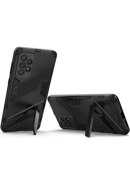 Samsung Galaxy A73 5g Için Sert Pc Tpu Hibrit Düşme Önleyici Stand Telefon Kılıfı - Siyah (Yurt Dışından) fırsatları