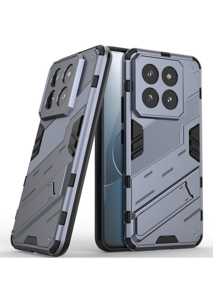 Xiaomi 14 Pro Için Sert Pc Tpu Hibrit Düşme Önleyici Stand Telefon Kılıfı - Gri (Yurt Dışından)