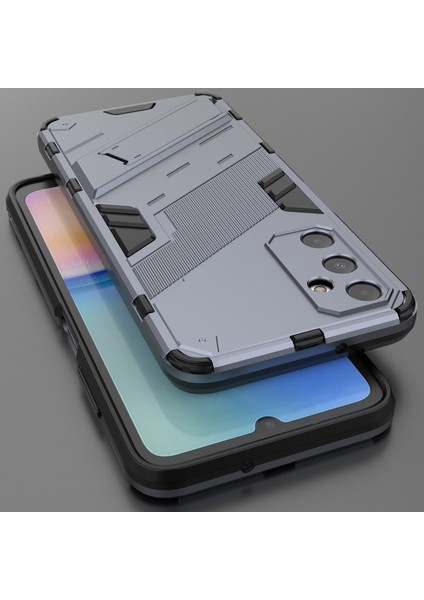 Samsung Galaxy A05S Için Sert Pc Tpu Hibrit Düşme Önleyici Stand Telefon Kılıfı - Gri (Yurt Dışından)