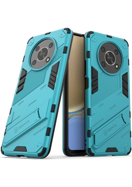 Honor X9 /honor X30/MAGIC4 Lite/honor X40 Gt Için Sert Pc Tpu Hibrit Düşme Önleyici Stand Telefon Kılıfı - Mavi (Yurt Dışından)