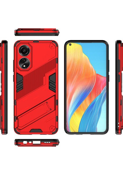 Oppo A78 4g Için Sert Pc Tpu Hibrit Düşme Önleyici Stand Telefon Kılıfı - Kırmızı (Yurt Dışından) fiyatları