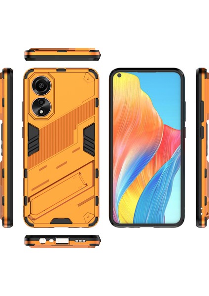 Oppo A78 4g Için Sert Pc Tpu Hibrit Düşme Önleyici Stand Telefon Kılıfı - Turuncu (Yurt Dışından) fiyatları
