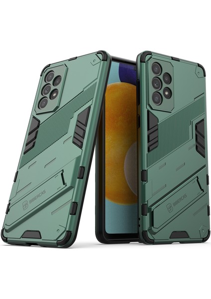 Samsung Galaxy A73 5g Için Sert Pc Tpu Hibrit Düşme Önleyici Stand Telefon Kılıfı - Yeşil (Yurt Dışından)